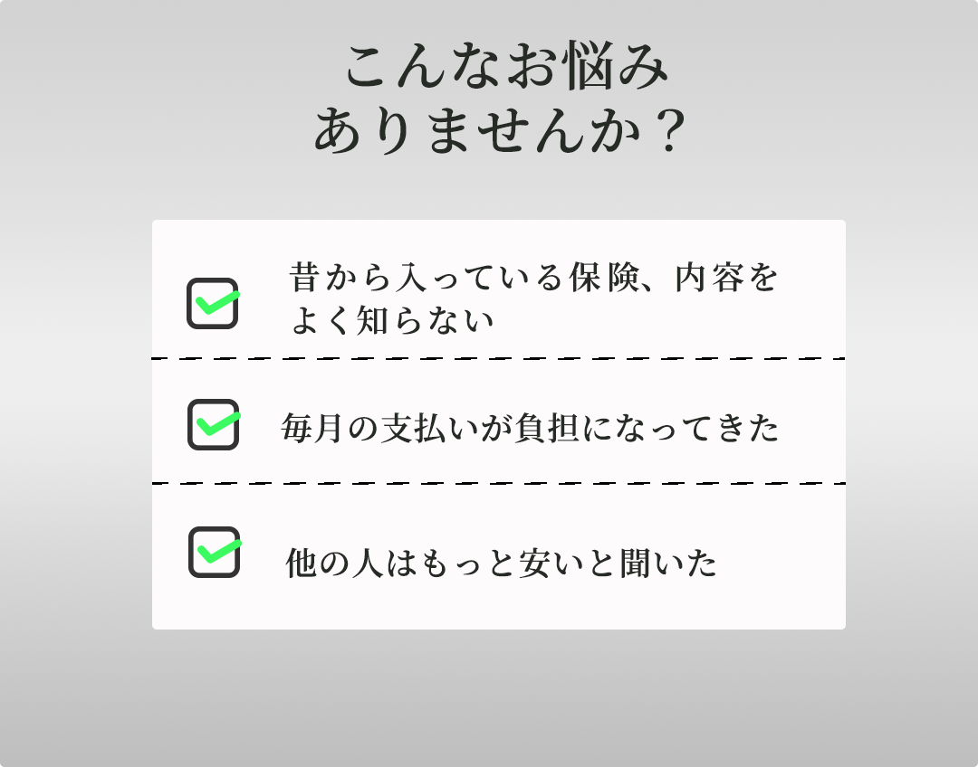 保険の悩み